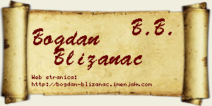 Bogdan Blizanac vizit kartica